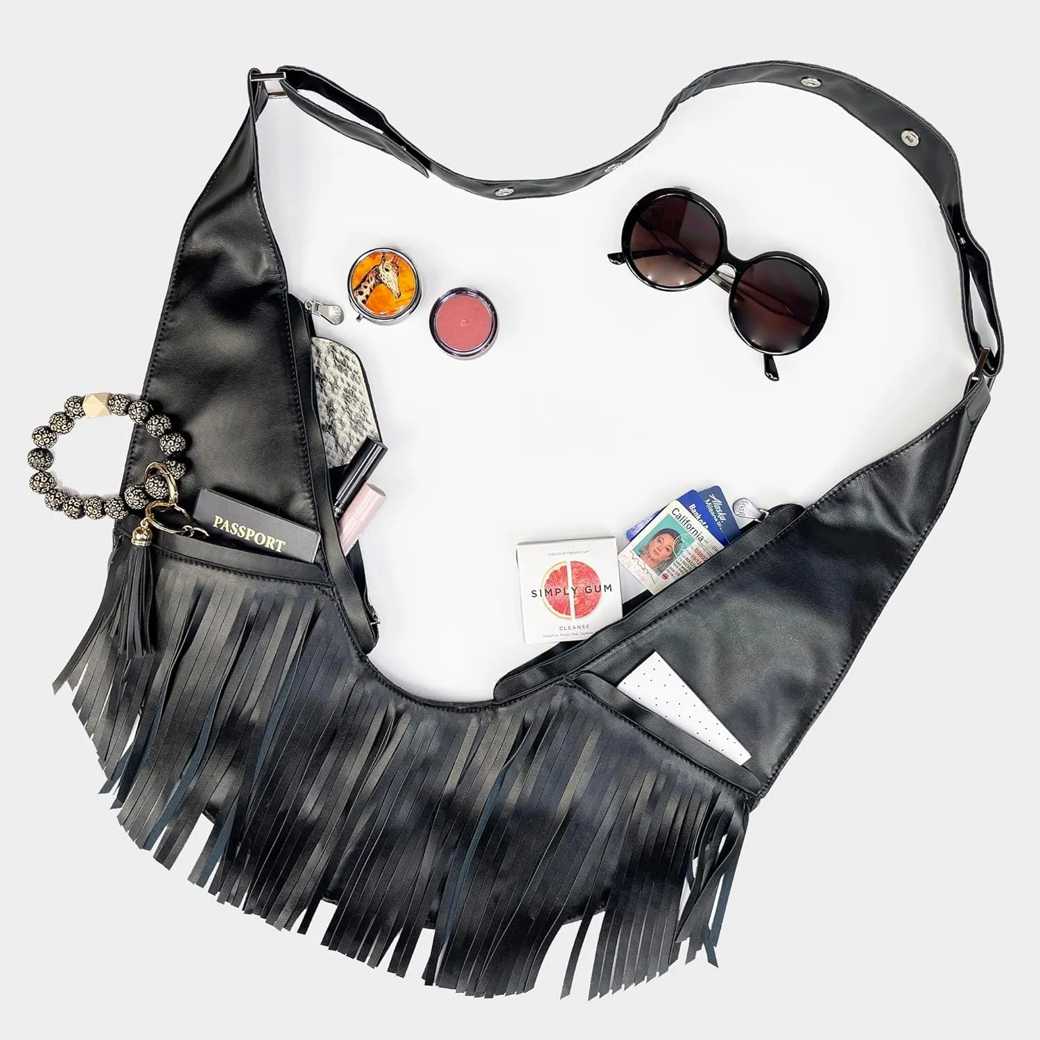 SASH Crossbody Bag - Genuine or Faux Leather Purse for Women - Travel Sling Bag with FRID-Protected Wallet
