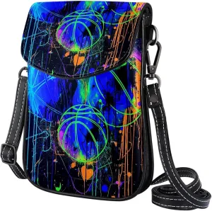 Satchel Bag Basketball Heart Sketch Purse Crossbody Leather Messenger Bag For Women