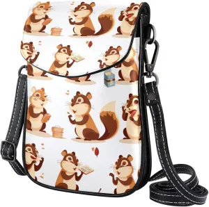 Satchel Bag Cute Chipmunk Set Purse Crossbody Leather Messenger Bag For Women