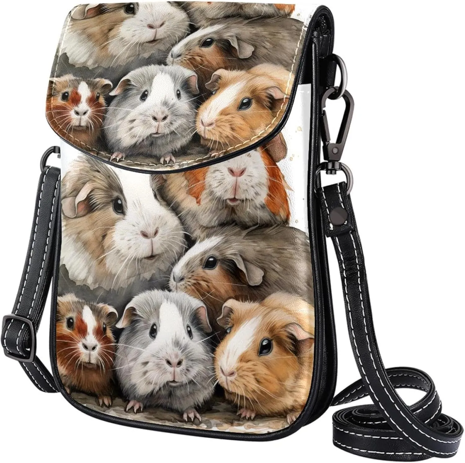 Satchel Bag Guinea Pigs Pattern Purse Crossbody Leather Messenger Bag For Women