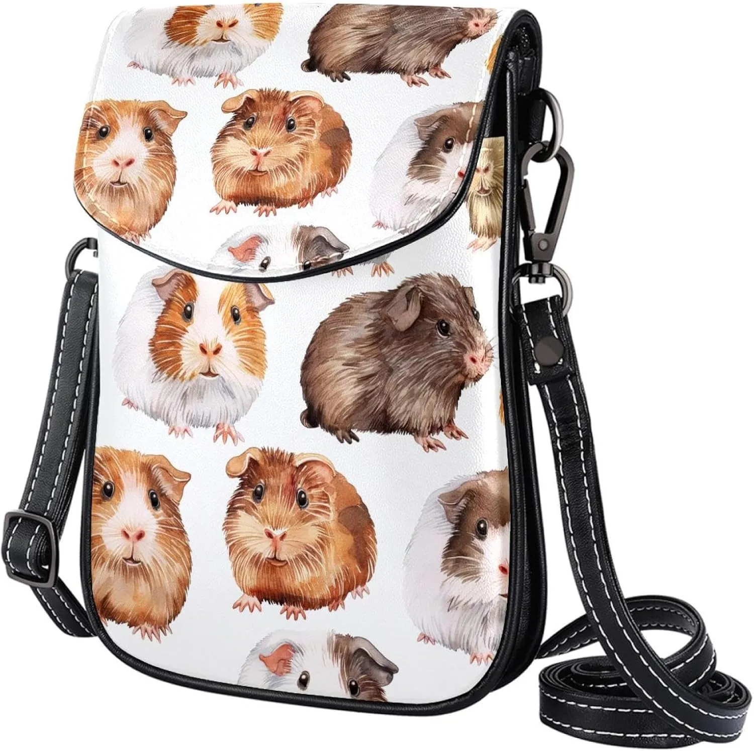 Satchel Bag Guinea Pigs Pattern Purse Crossbody Leather Messenger Bag For Women