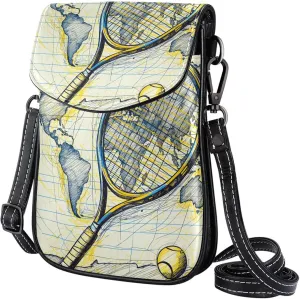 Satchel Bag Tennis Sketch Purse Crossbody Leather Messenger Bag For Women