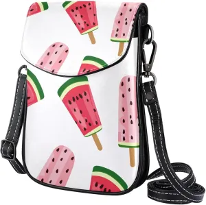 Satchel Bag Watermelons Slice Patterns Purse Crossbody Leather Messenger Bag For Women