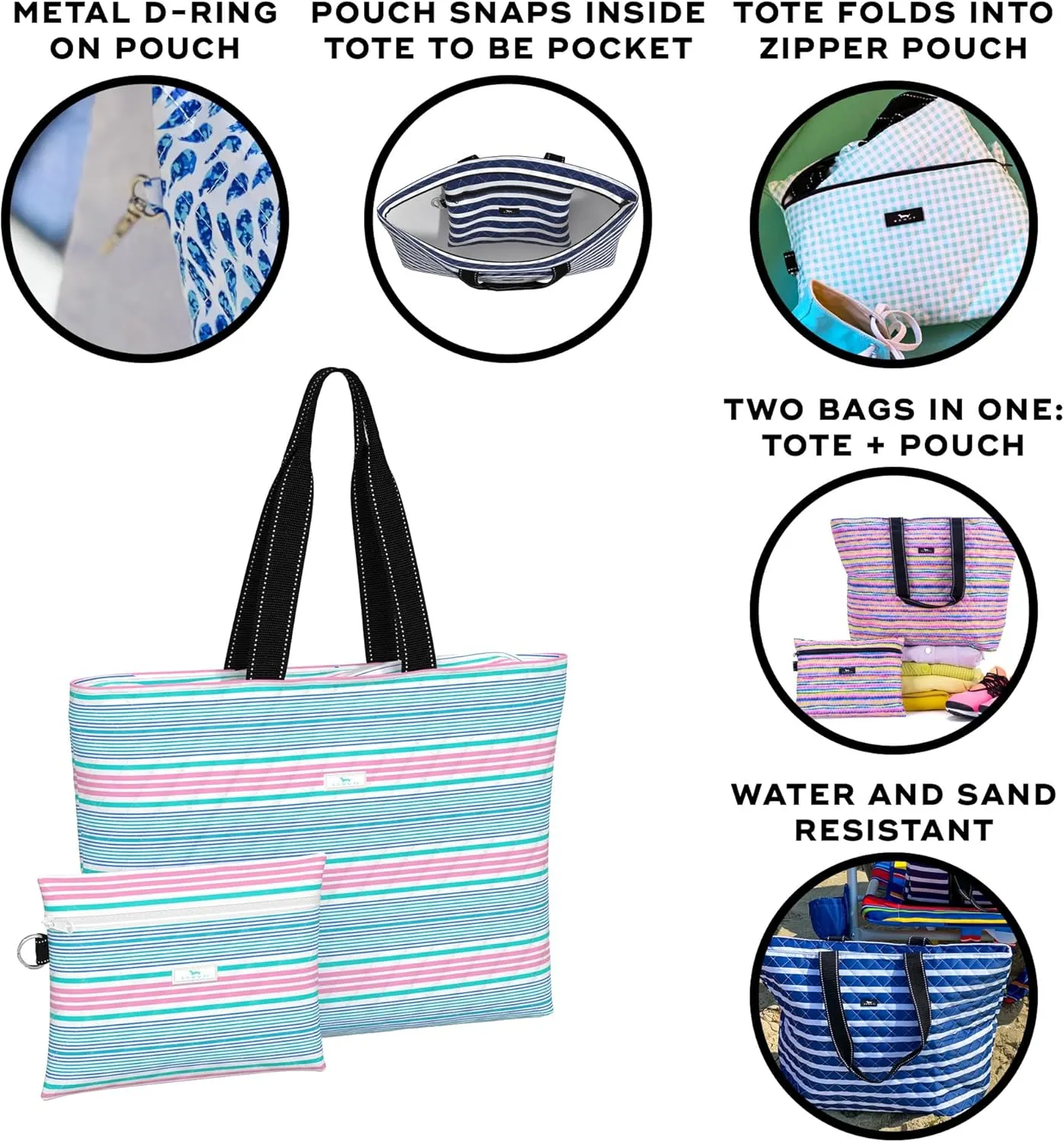 SCOUT Plus 1 Foldable Travel Bag, 2 Bags in 1, Tote Folds into Zipper Pouch