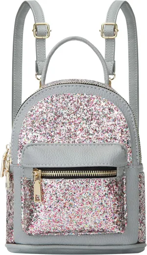 SEALINF Women Girl Bling Mini Backpack Convertible Shoulder Cross Bags Purse