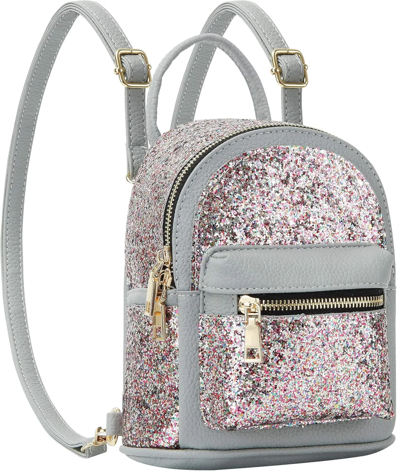 SEALINF Women Girl Bling Mini Backpack Convertible Shoulder Cross Bags Purse