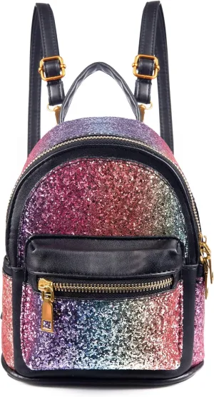 SEALINF Women Girl Bling Mini Backpack Convertible Shoulder Cross Bags Purse