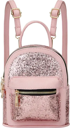 SEALINF Women Girl Bling Mini Backpack Convertible Shoulder Cross Bags Purse