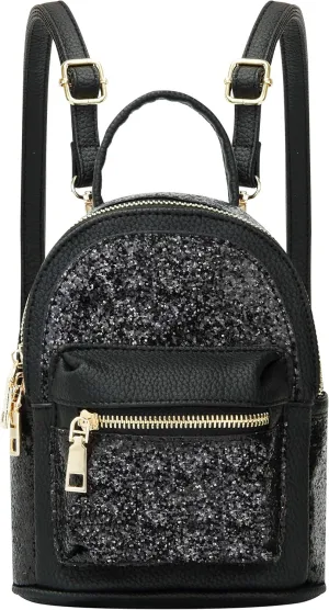 SEALINF Women Girl Bling Mini Backpack Convertible Shoulder Cross Bags Purse