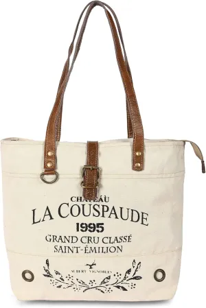 SEL de MER Upcycled Large Canvas shoulder Bag for women canvas tote boho handbag by KPL