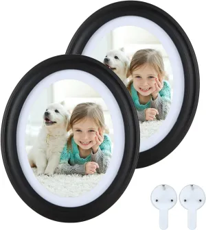 SENENQU 2 Pack Oval Picture Frames 5x7 Black Oval Frames with Mounting Screws and Hooks, 5 by 7 Ovals Wall Picture Frame Photo Frame for Home Decor, Photo Gallery