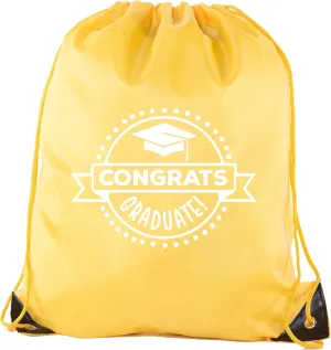 Senior Graduation Drawstring Backpacks Personalized Party Favor Cinch Bags - Congrats Graduate