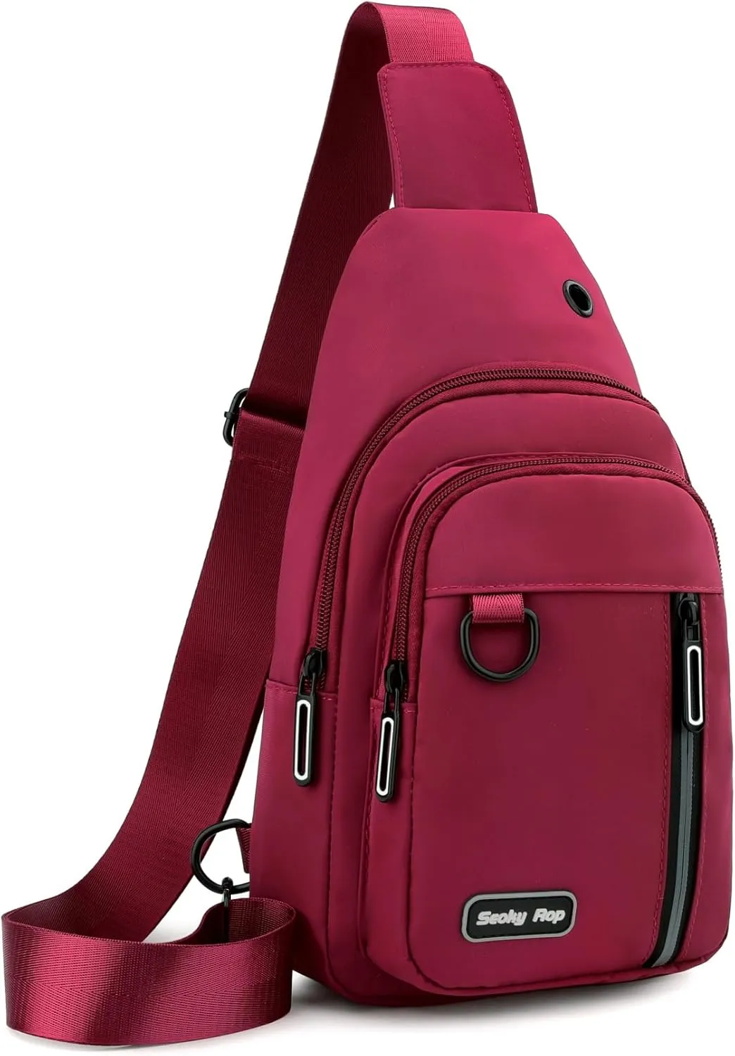 Seoky Rop Sling Bag for Women Men One Shoulder Crossbody Bag Backpack Fanny Pack Cross Body Bags for Travel Day Trip Red