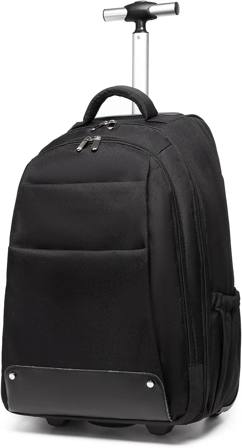 seyfocnia Rolling Backpack,17 inch Rolling Laptop Bag Travel Backpack with Wheels Roller Back pack Wheeled Laptop Bag with Wheels for Women Men