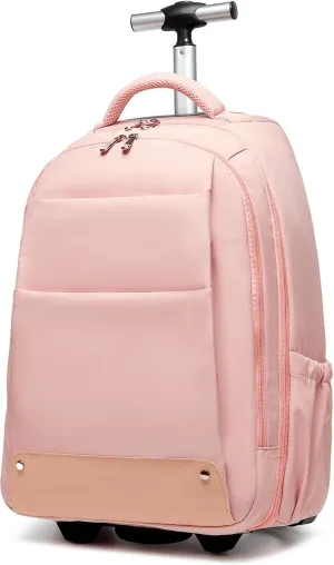 seyfocnia Rolling Backpack,17 inch Rolling Laptop Bag Travel Backpack with Wheels Roller Back pack Wheeled Laptop Bag with Wheels for Women Men