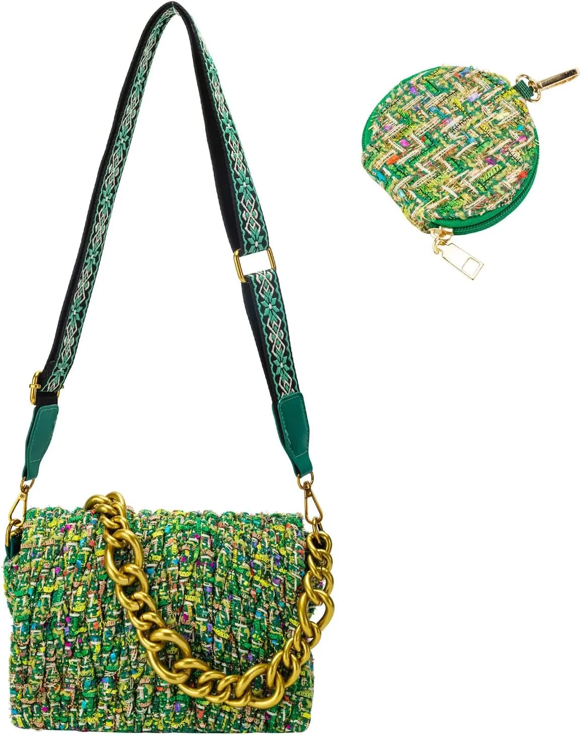 Shoulder Bag Chain Purse for Women - Trendy Crossbody Bags Vintage Underarm Bag Small Purses and Top Handle Handbags
