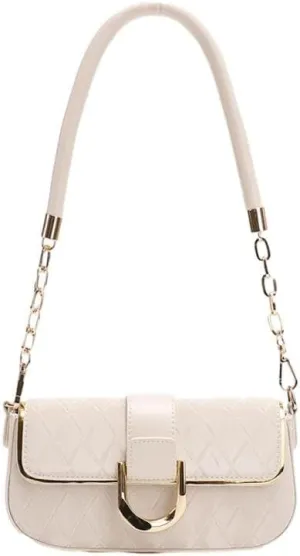 Shoulder Bag for Women Quilted Crossbody Bag Stylish Handbag Classic Underarm Purse With 2 Removable Chain Strap