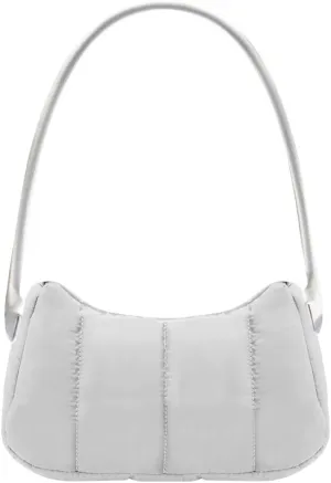 Shoulder Bag for Women Y2K Purse Puffy Nylon Small Shoulder Handbags Rubber Handle Clutch Underarm Purse