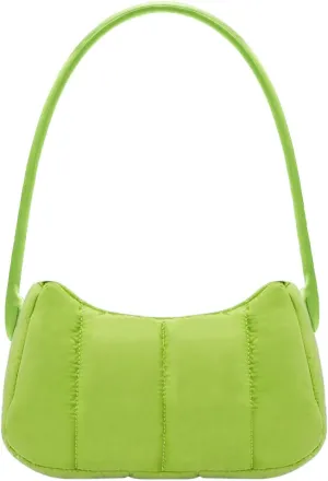 Shoulder Bag for Women Y2K Purse Puffy Nylon Small Shoulder Handbags Rubber Handle Clutch Underarm Purse