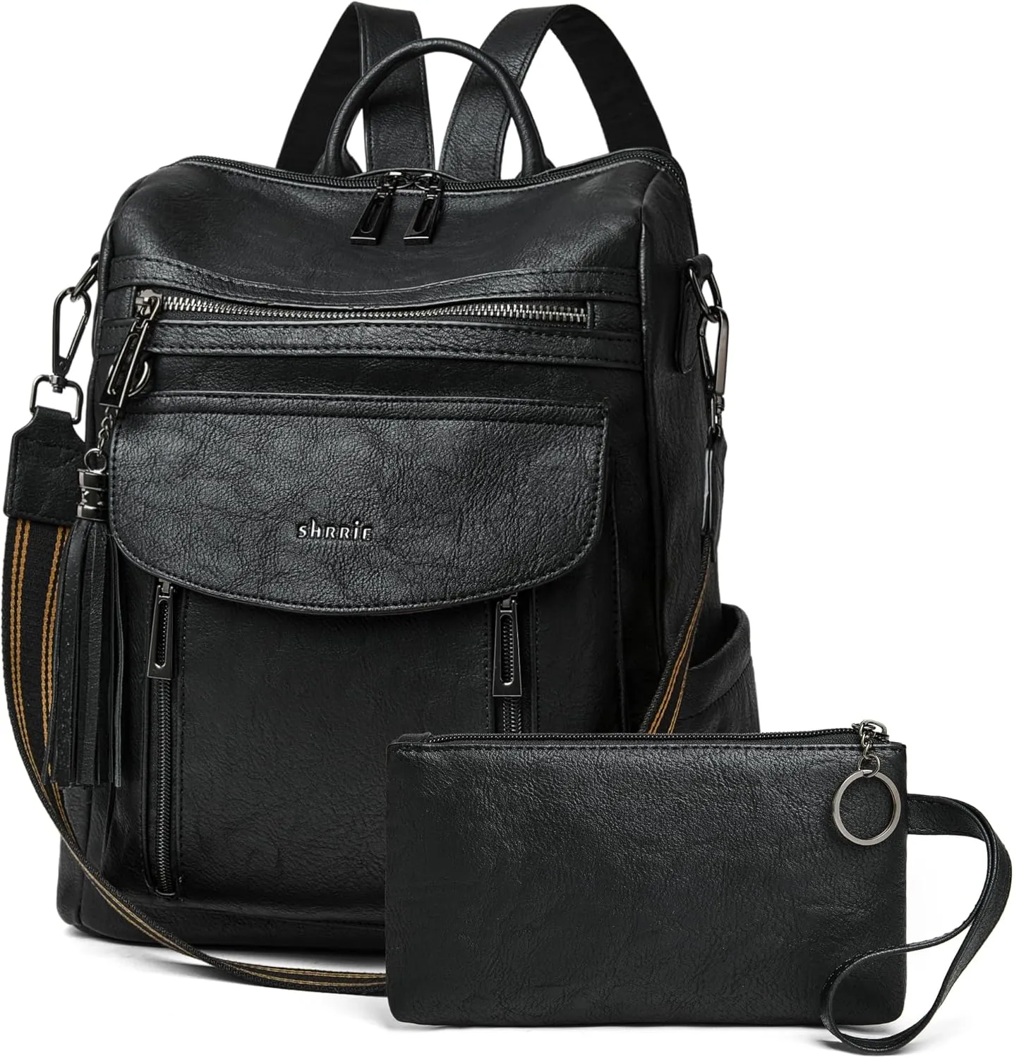 Shrrie Backpack Purse for Women Fashion Leather Backpack Purse Designer Travel Backpack Convertible Shoulder Bag with Wristlet