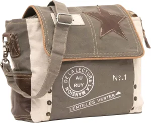 Shy Shy Leather Star Shoulder Bag, Adjustable Handle, Canvas Crossbody Bag