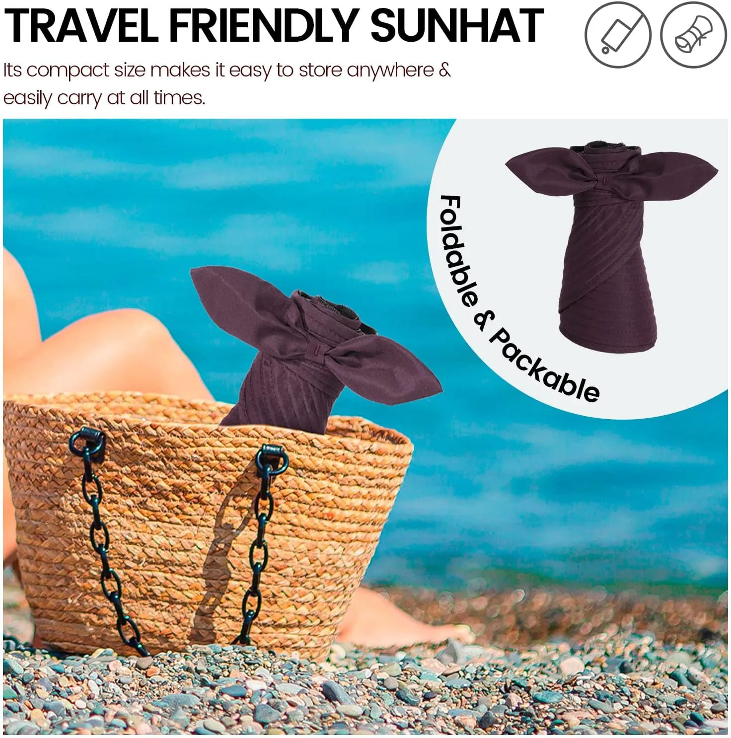 Simplicity Hats for Women UPF 50  UV Sun Protective Convertible Beach Visor Hat