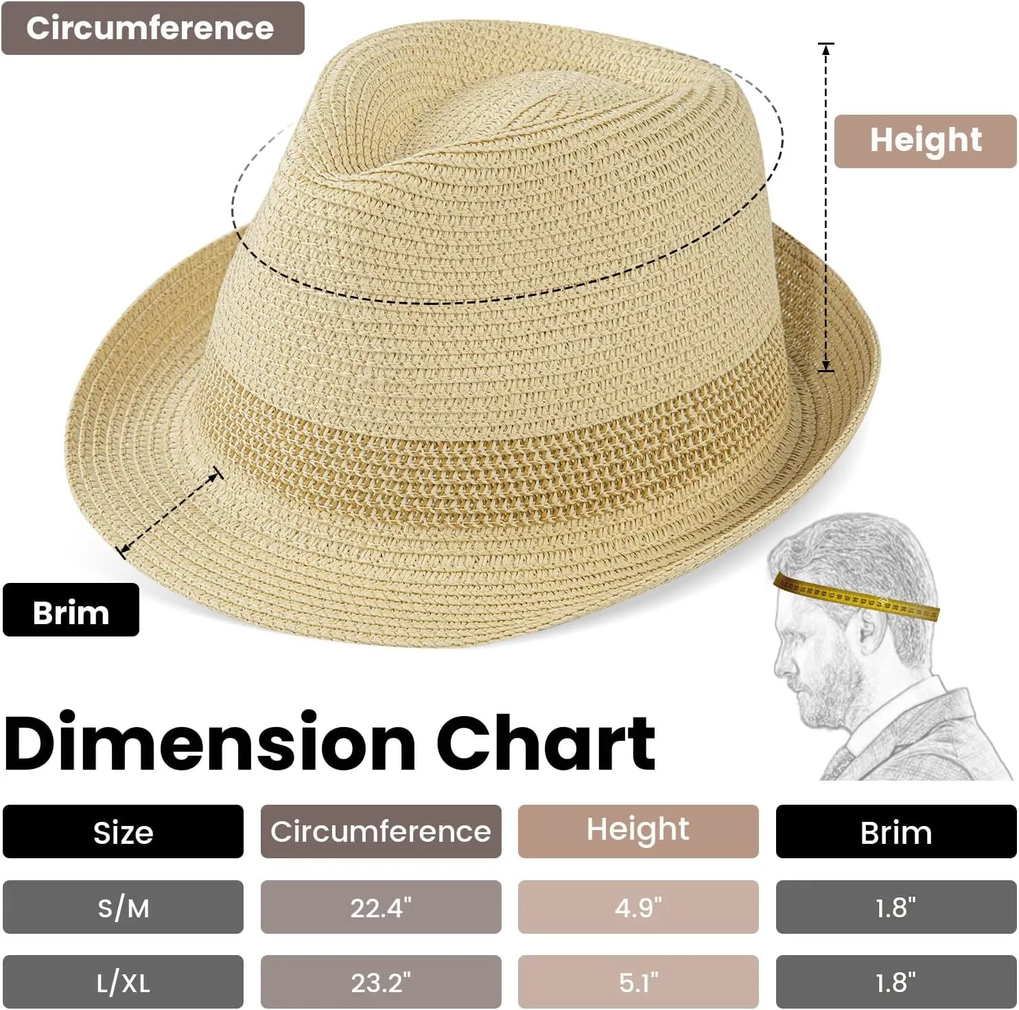 Simplicity Summer Sun Short Brim Straw Fedora Hat