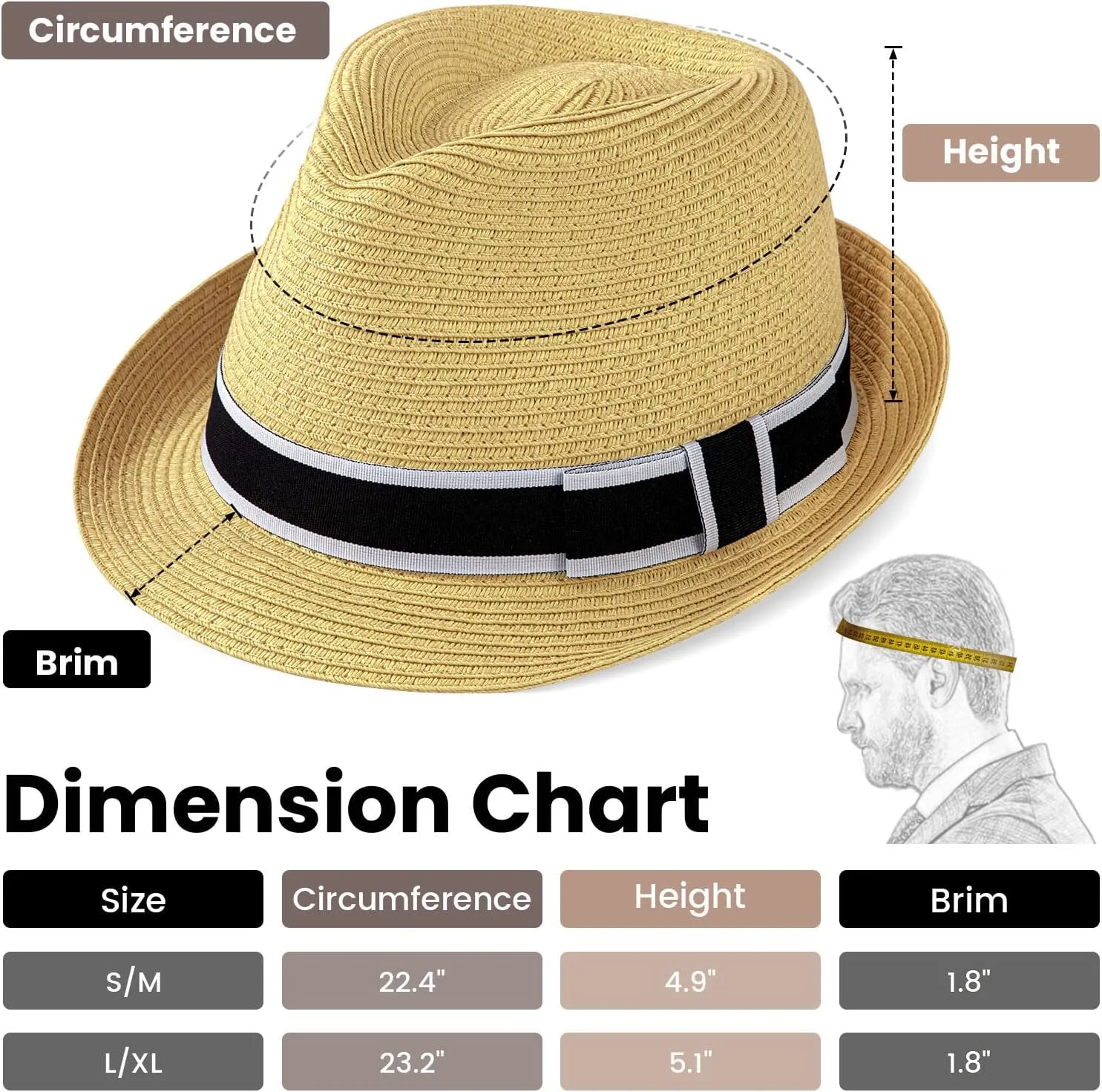 Simplicity Summer Sun Short Brim Straw Fedora Hat