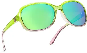 SIPHEW Polarized Sunglasses for Women | Vintage Square Sunglasses w UV400 Protection | Womens Wraparound Shade