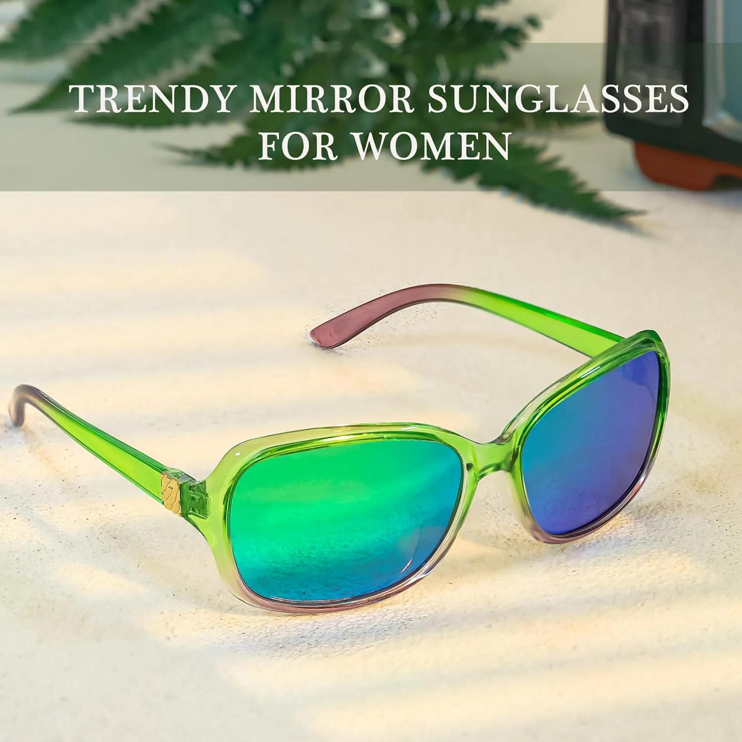 SIPHEW Polarized Sunglasses for Women | Vintage Square Sunglasses w UV400 Protection | Womens Wraparound Shade