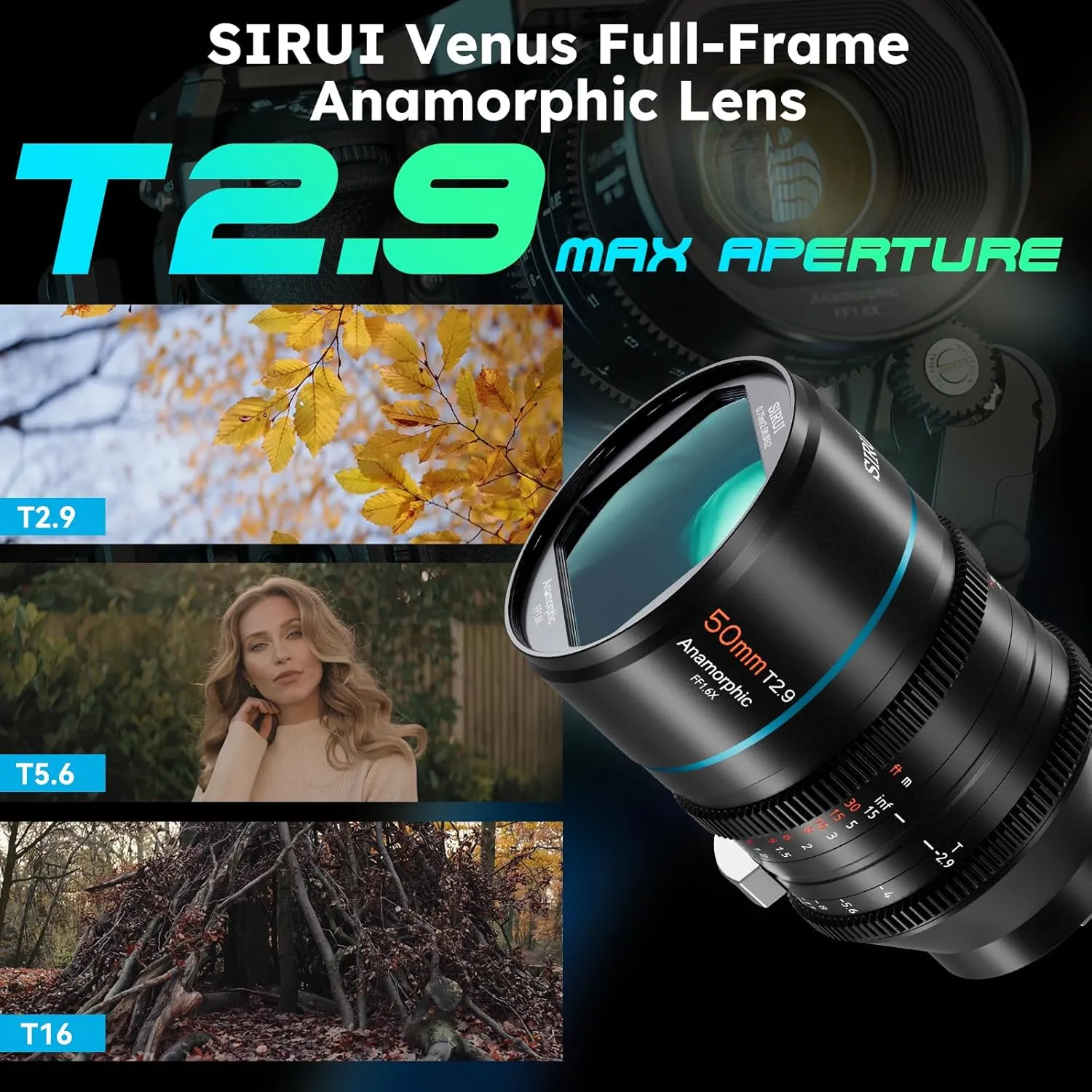 SIRUI 50mm T2.9 1.6X Full-Frame Anamorphic Lens Cinema Lens (RF Mount)