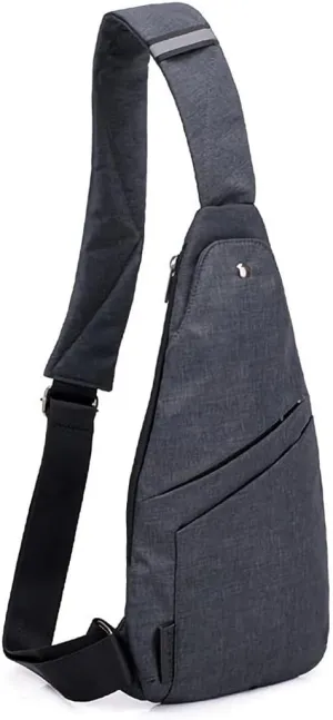 Slim Sling Bag for Men Women Water Resistance Lightweight Small Shoulder Crossbody Chest Bag Black