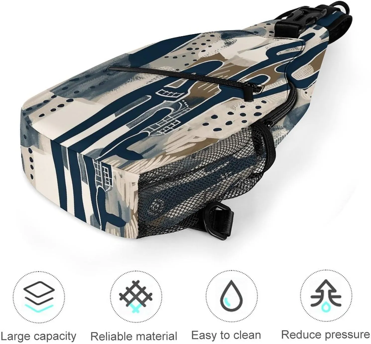 Sling Backpack Crossbody for Man Woman Blue Cactus Cross Body Adjustable Chest Bag