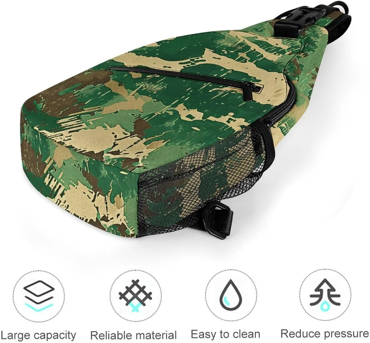 Sling Backpack Crossbody for Man Woman Brown Texture Pattern Cross Body Adjustable Chest Bag