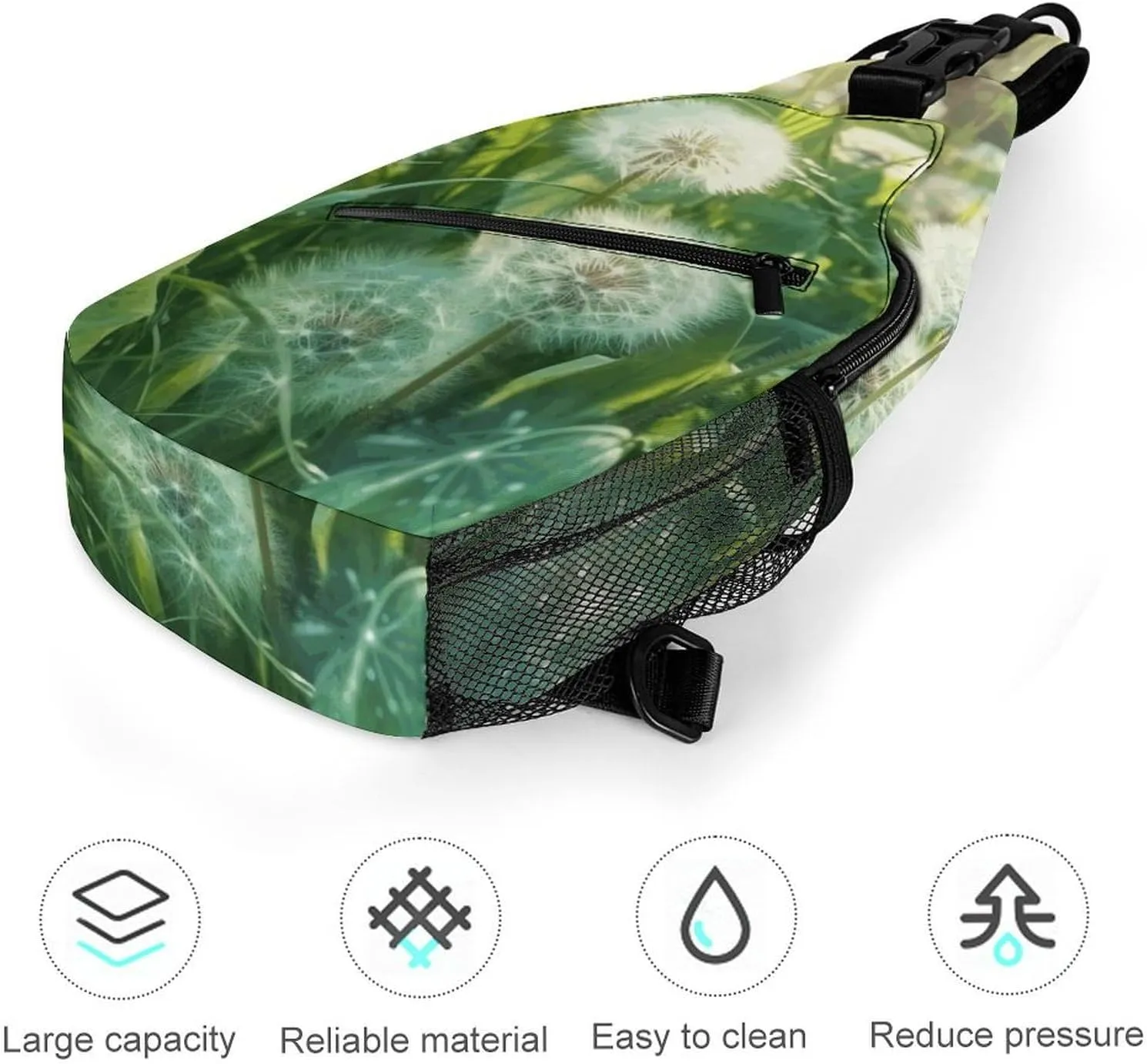 Sling Backpack Crossbody for Man Woman Dandelions on The Grass Cross Body Adjustable Chest Bag