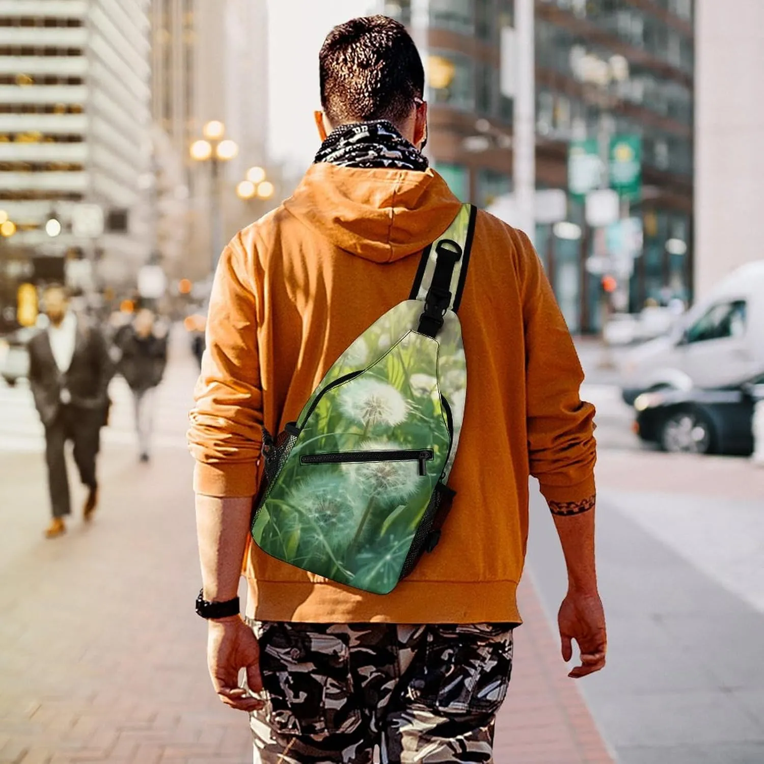 Sling Backpack Crossbody for Man Woman Dandelions on The Grass Cross Body Adjustable Chest Bag