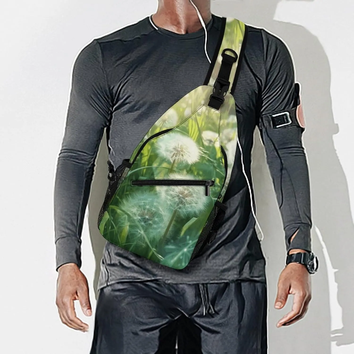Sling Backpack Crossbody for Man Woman Dandelions on The Grass Cross Body Adjustable Chest Bag