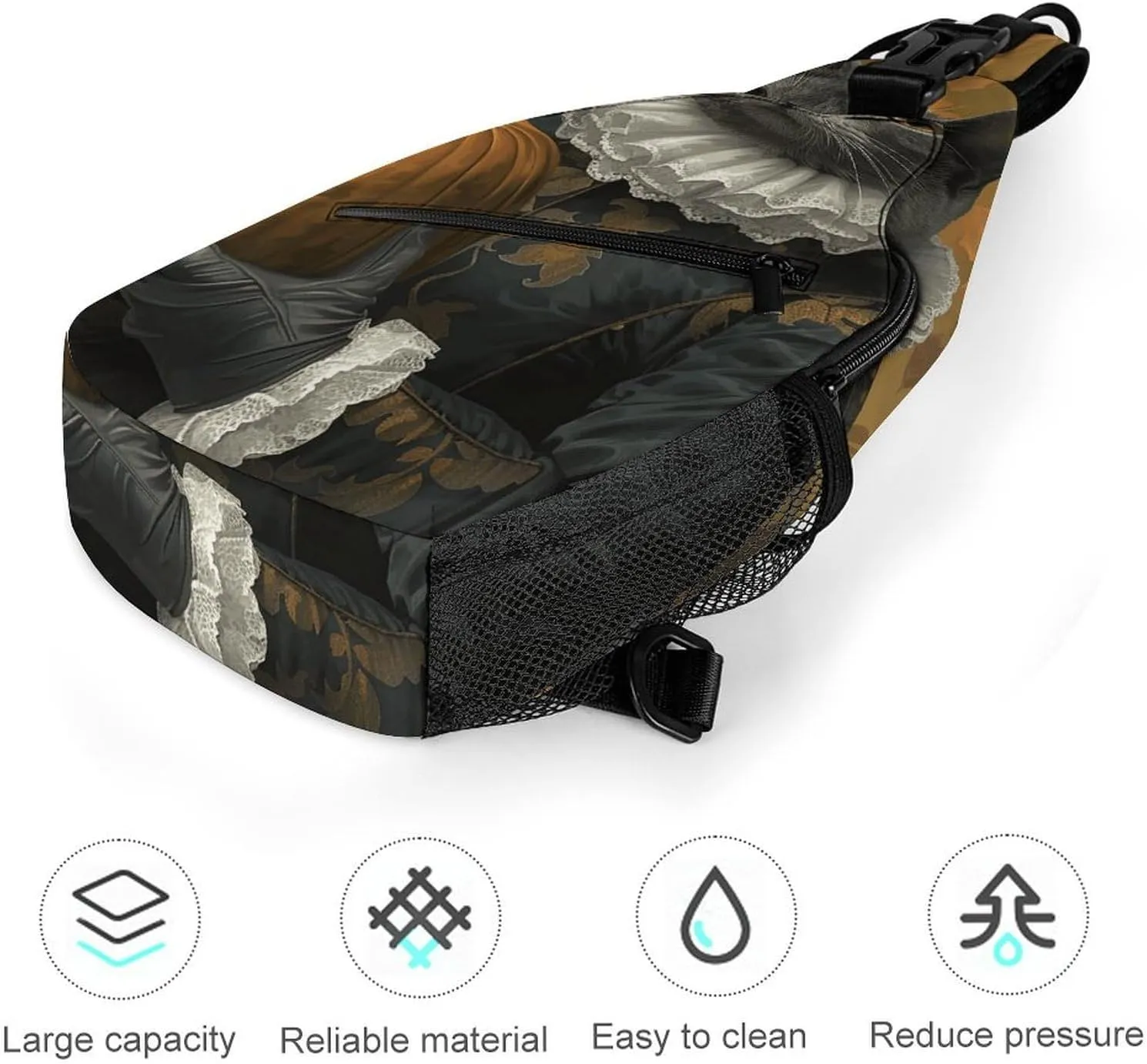 Sling Backpack Crossbody for Man Woman Holding A Pumpkin Cross Body Adjustable Chest Bag