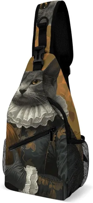 Sling Backpack Crossbody for Man Woman Holding A Pumpkin Cross Body Adjustable Chest Bag