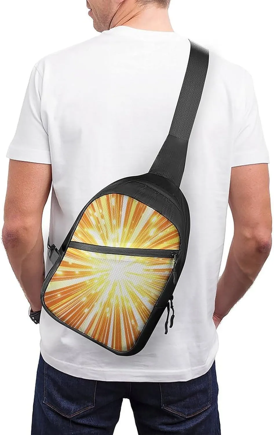 Sling Backpack Crossbody for Man Woman Line Explosion Effect Cross Body Adjustable Chest Bag
