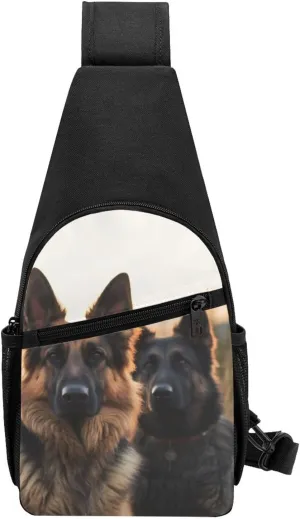 Sling Backpack Crossbody Sling Bag Animal german shepherd Chest Bag Daypack Fanny Pack Cross Body Bag for Outdoors Hiking