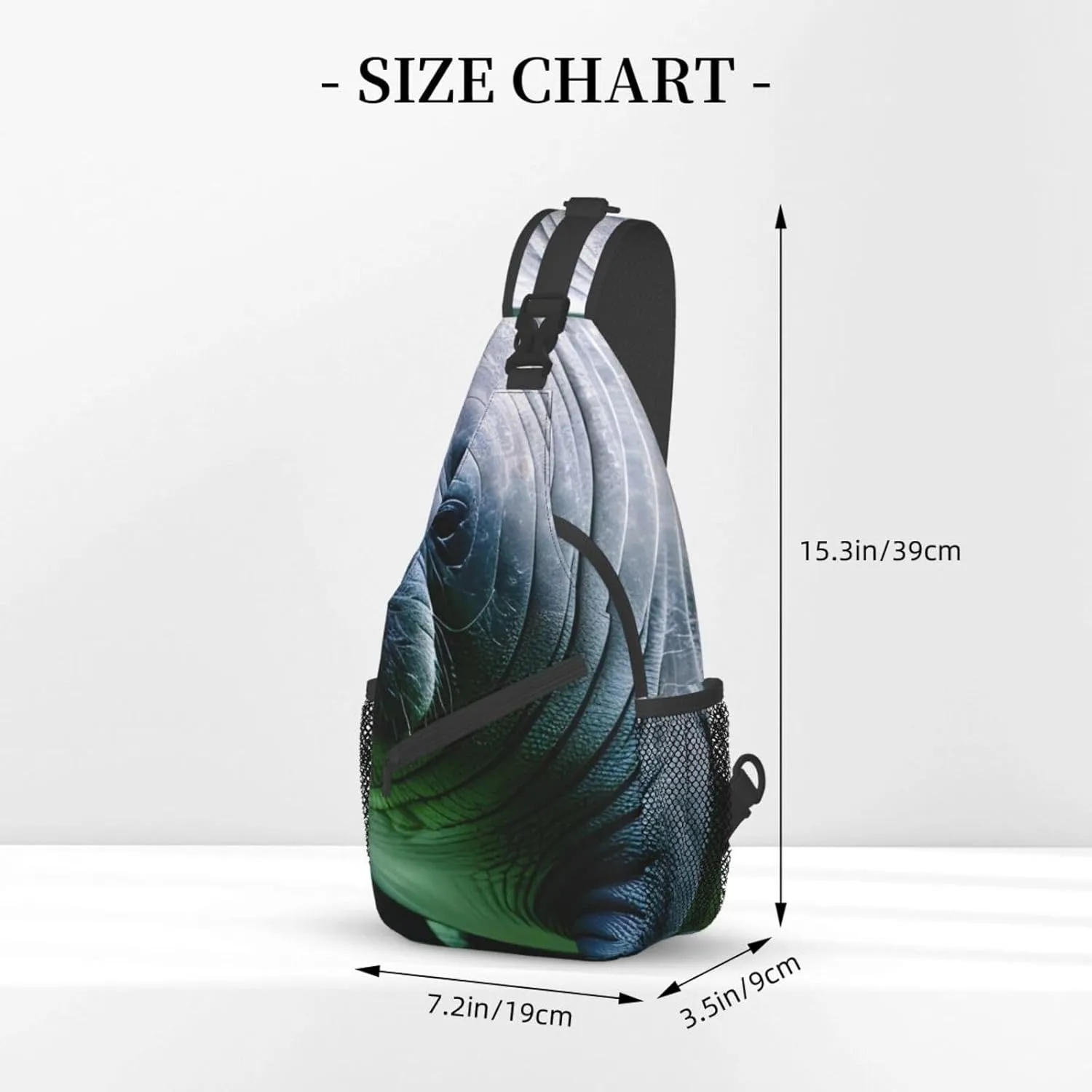 Sling Backpack,Men Cross Chest Bag Diagonally,Durable Adjustable Outdoor Cycling Travel Bag,Manatee Animals Calf Print