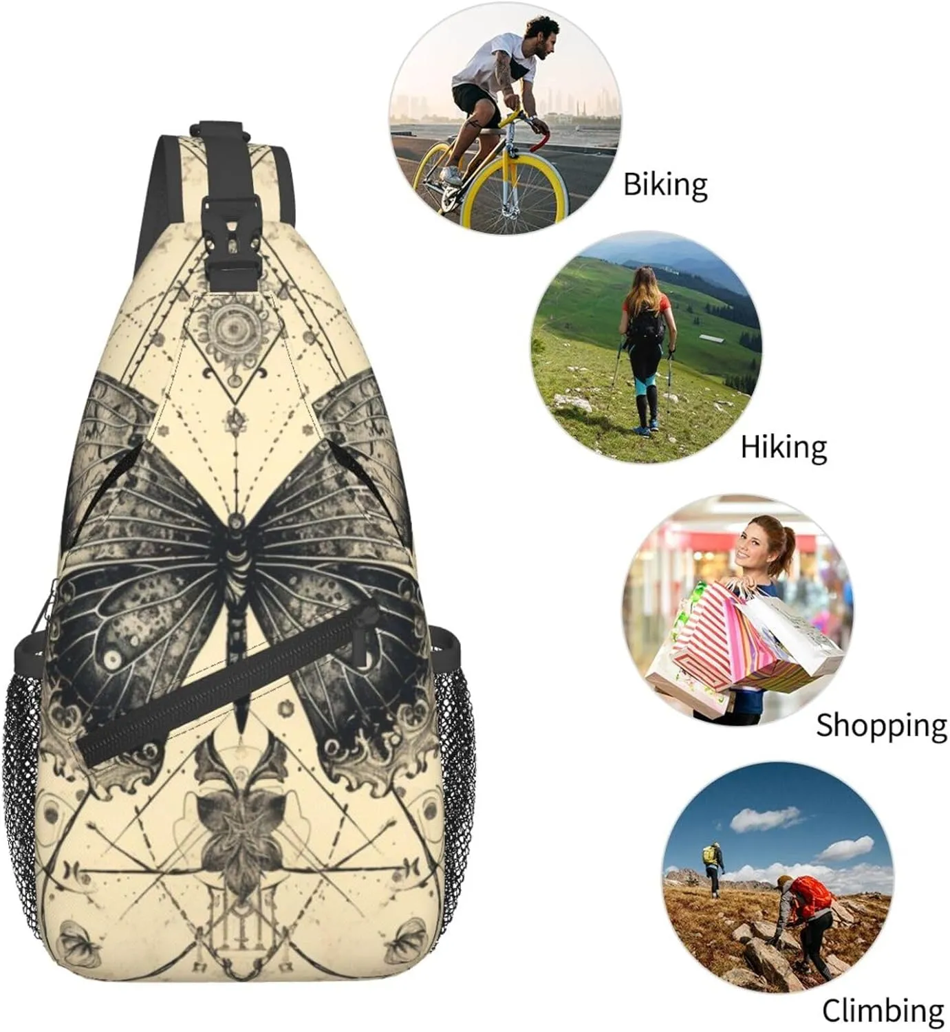 Sling Bag Baseball Vintage Sport Hiking Daypack Crossbody Shoulder Backpack Travel Chest Pack for Men Women