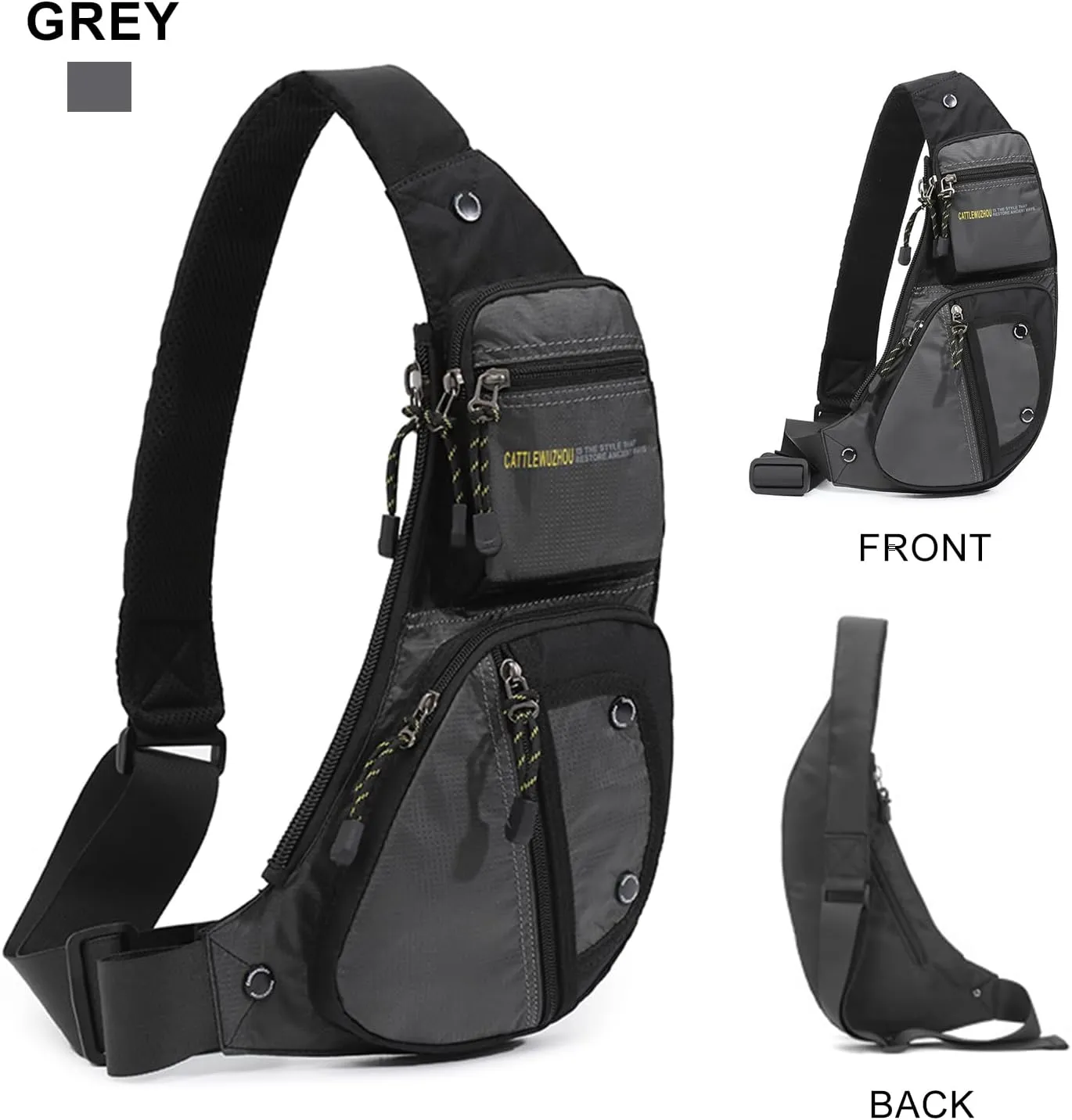 Sling Bag Chest Shoulder Backpack Crossbody Bags Casual Daypack for Men,Multipurpose Cross Body Chest Bag