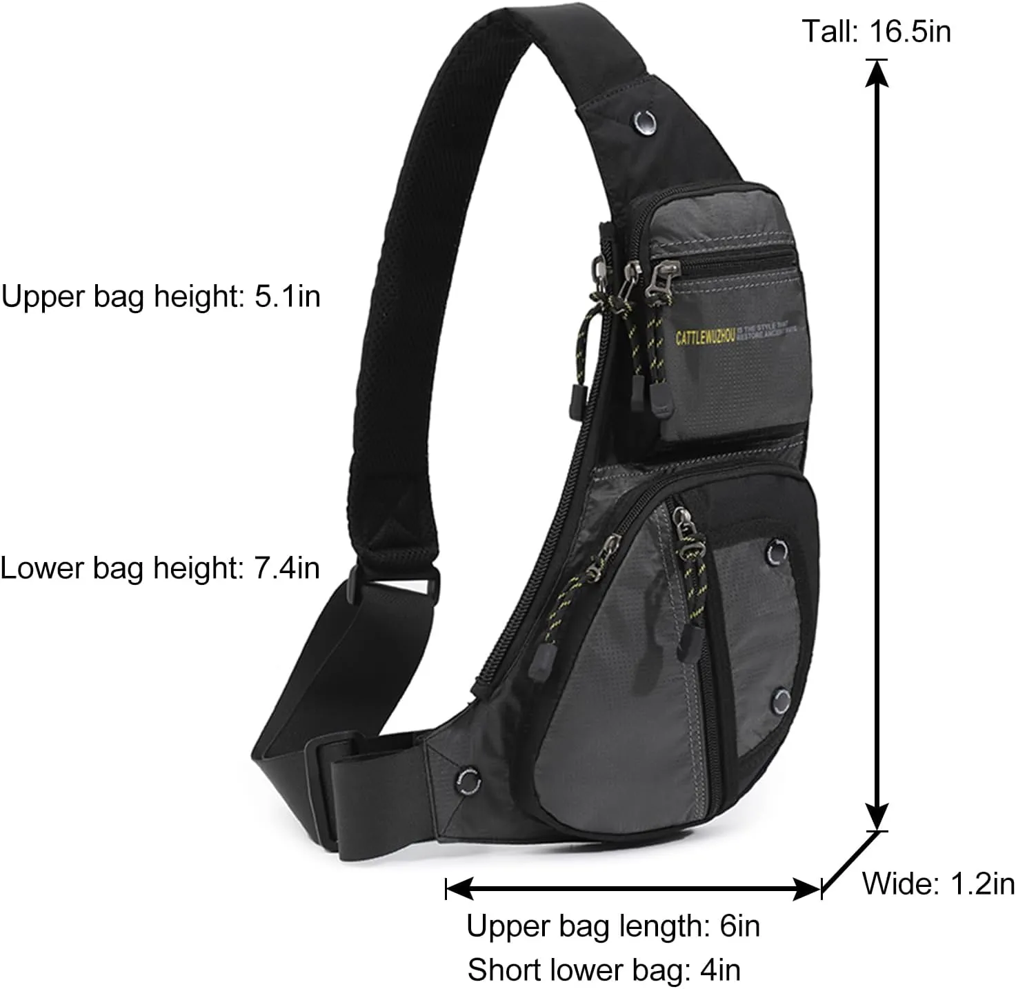 Sling Bag Chest Shoulder Backpack Crossbody Bags Casual Daypack for Men,Multipurpose Cross Body Chest Bag