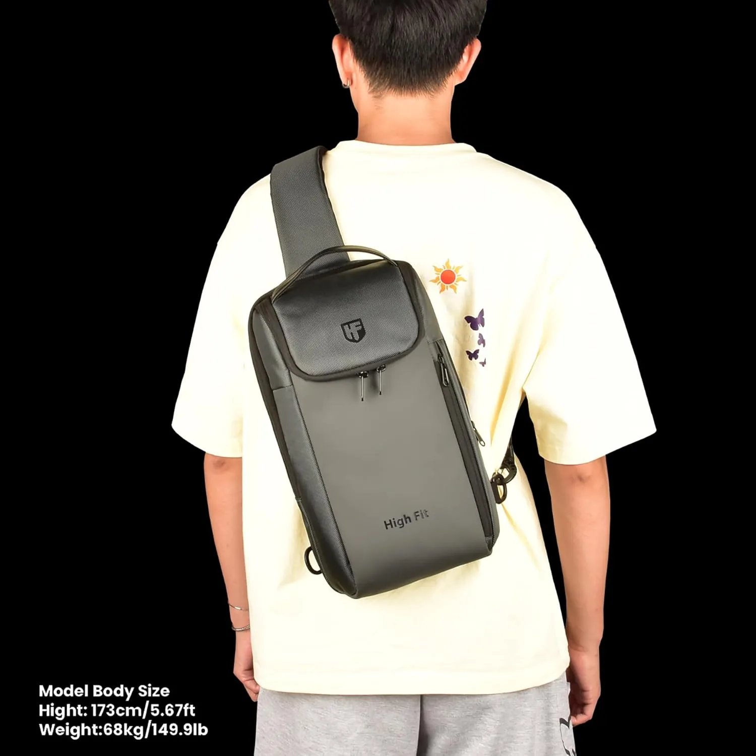 Sling Bag Crossbody Backpack Compact EDC Daypack for Men Minimalist Chest Shoulder bag 11 inch iPad Pro M4/ iPad Air M2