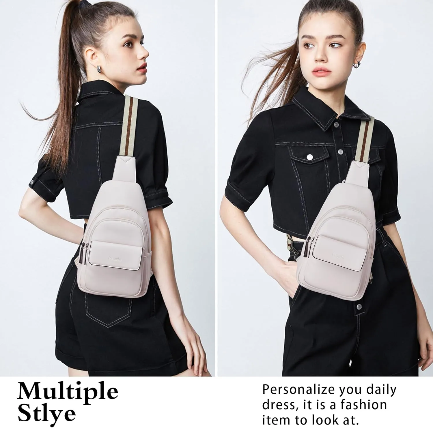 Sling Bag Crossbody Bags for Women Cross Body Fanny Packs Chest Sling Purses for Travel Shopping Leisure Sport