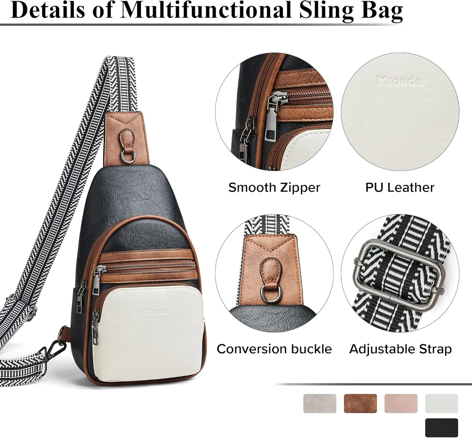 Sling Bag Crossbody Bags for Women Fanny Packs Purse Backpack Casual Daypacks for Travel Work Shopping