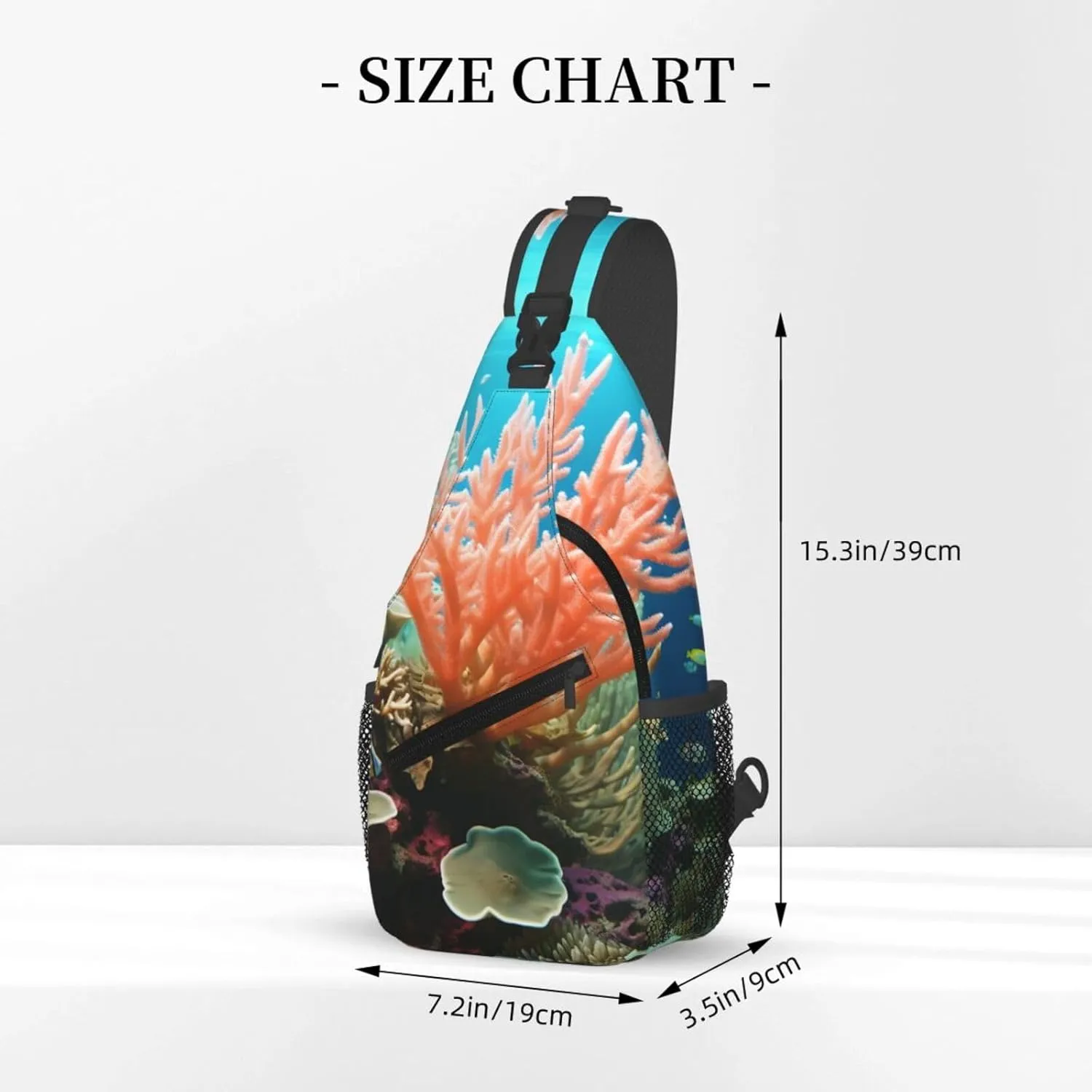 Sling Bag for Women Men Crossbody Bag Sling Backpack Coral Cross Body Bag Adjustable Chest Bag