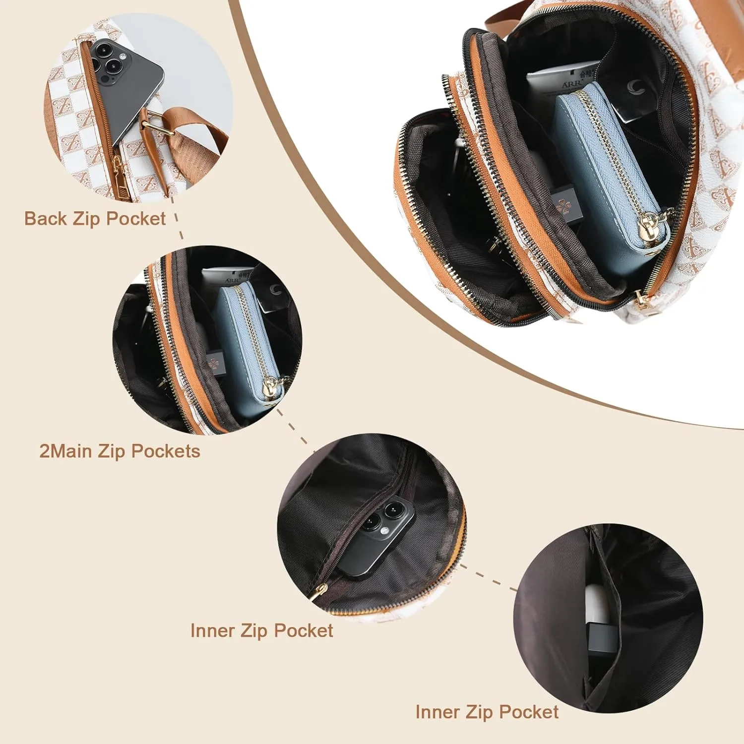Sling Bag for Women Men Fanny Pack Chest Bag Leather Crossbody Bags for Travel Anti Theft,Crossbody Bag for Women (Black)